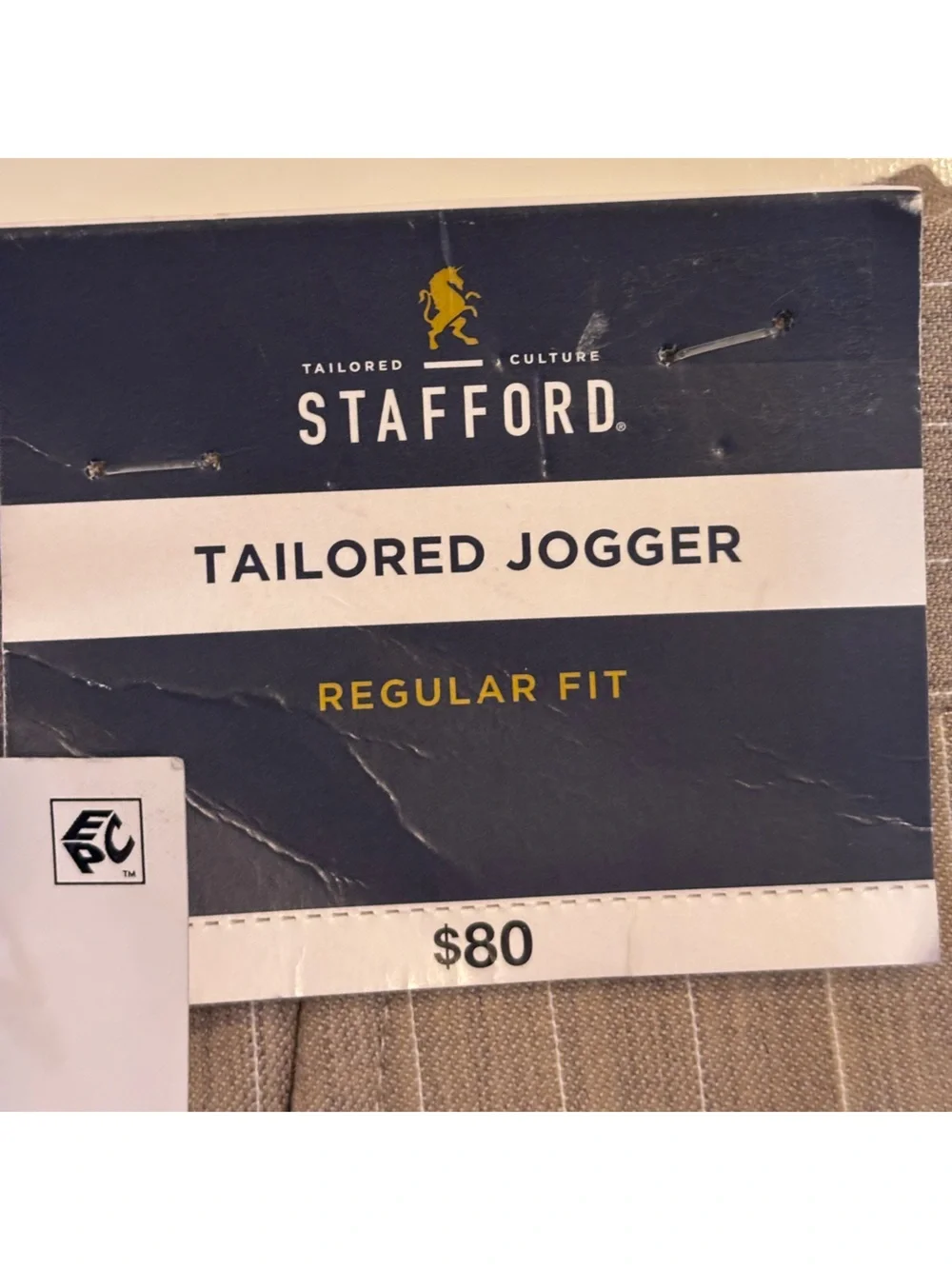Stafford Tailored Jogger Pants Regular Fit, pleated, 32Sh, NWT